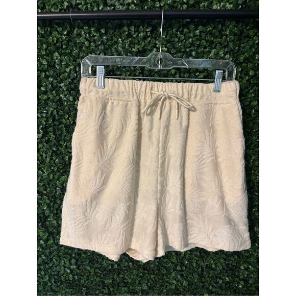 Anthropologie Avec Les Filles Textured Terry Cloth Short Cream Size Medium - Picture 1 of 6